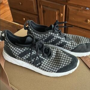 Adidas Black and Gray Mesh Sneakers with Modern Design